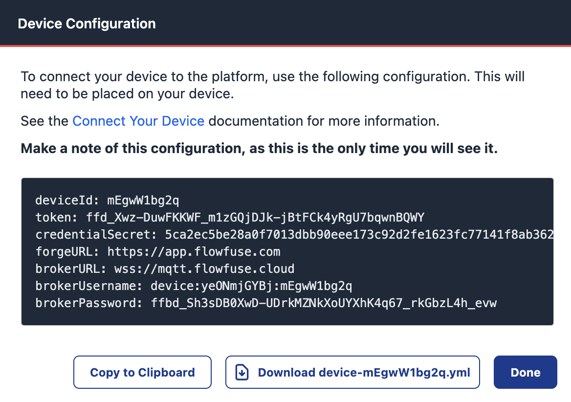 Configuration file for the FlowFuse agent
